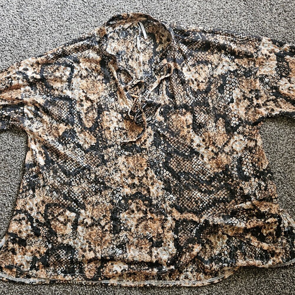 Free People Snake Print Top